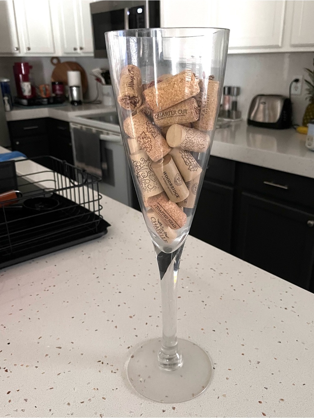 Tall 16" Decorative Champagne Glass w/Corks-Kitchen-Bar